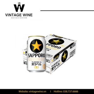 Bia Sapporo Nhãn Đen Nama Beer Black Label 350ml