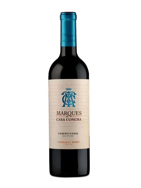 Chai Marques de Casa Concha Carmenere nhãn kem, nắp xanh