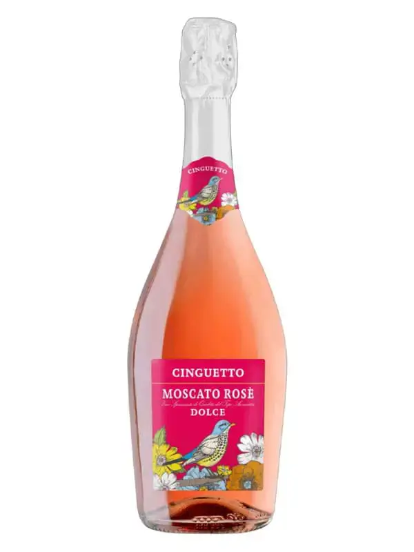 Cinguetto Moscato Rose, quà 20/10 tặng mẹ: vang sủi hồng 7% cồn