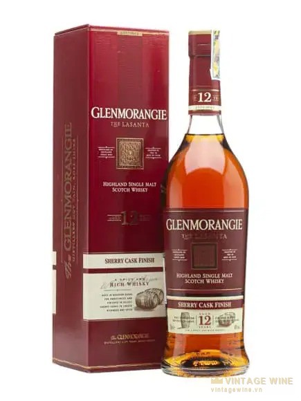 Chai và hộp Glenmorangie Lasanta 12 năm ủ thùng sherry