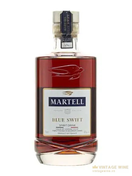 Chai Martell Blue Swift nhãn ghi spirit drink