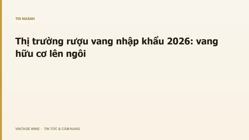 Thị trường rượu vang nhập khẩu 2026: vang hữu cơ lên ngôi