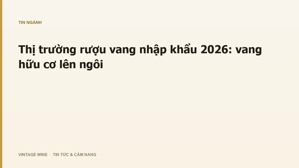 Thị trường rượu vang nhập khẩu 2026: vang hữu cơ lên ngôi