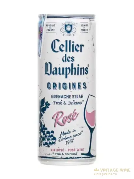 Rượu vang lon Cellier des Dauphins Rose 250ml