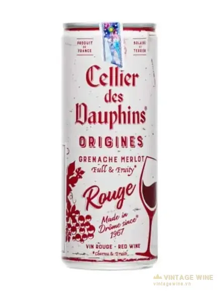Rượu vang lon Cellier des Dauphins Rouge 250ml