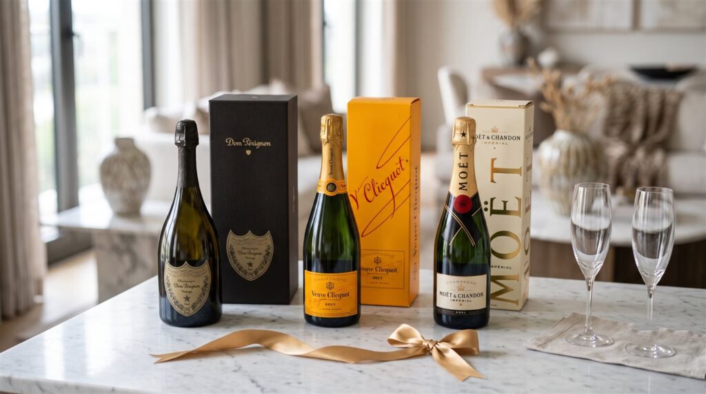 Thu mua Champagne nguyên hộp: Dom Pérignon, Veuve Clicquot, Moët & Chandon