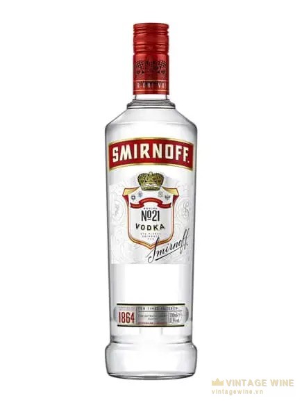 Chai vodka Smirnoff Red No.21 nhãn đỏ trắng