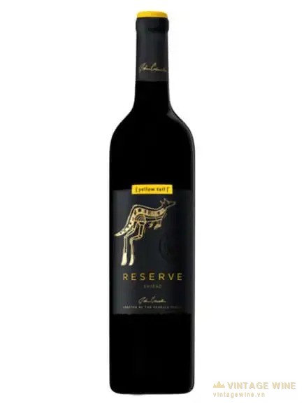 Chai Yellow Tail Reserve Shiraz nhãn đen hình kangaroo vàng