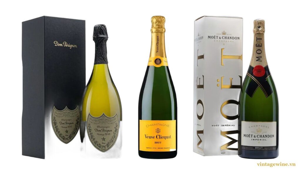 Thu mua Champagne: Dom Pérignon nguyên hộp, Veuve Clicquot Brut, Moët & Chandon Impérial